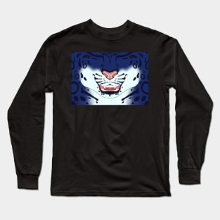 Dark Blue Snow Leopard Long Sleeve T-Shirt